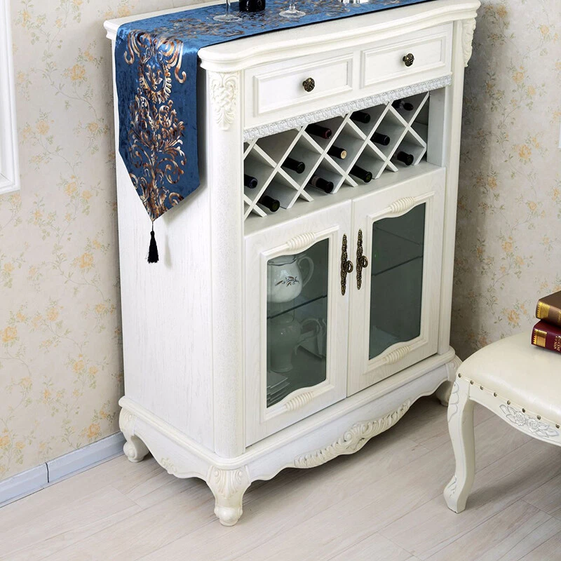 Retro Floral Velvet Table Runner Tablecloth Furniture Dust Cover Wedding Party - Image 4 of 4