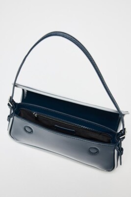 【ZARA】コントラストエナメルショルダーバッグ 6526/610/400 Zara Contrast Enamel Shoulder Bag Blue 6526/610/400 Flap