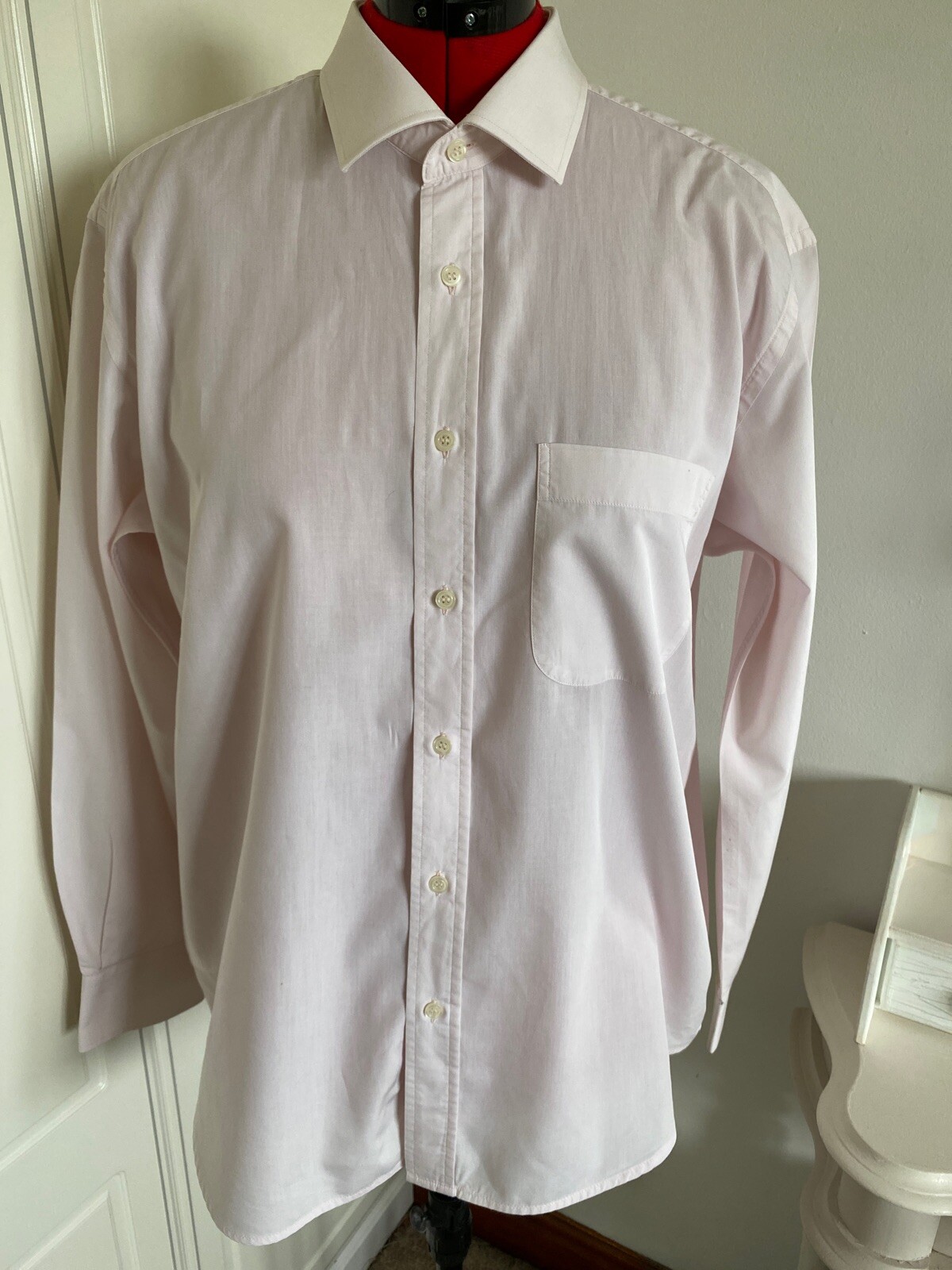 FILA SAVILE ROW SUITS camicia uomo rosa pallido manica lunga formale 100% cotone 44