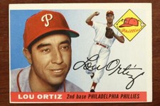 Vintage BASEBALL Card TOPPS 1955 LOU ORTIZ 2nd Base Philadelphia Phillies #114