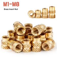 M1M2M3M4-M8 Brass Hot Melt Injection Moulding Knurled Insert Nut Embedded 3D