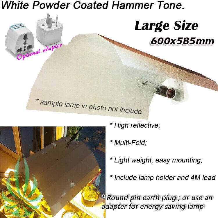 Hydroponics White Bat Wing Grow Lights Shade CFL HPS MH HID Lamp Reflector