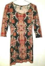 Feathers SWEATER TUNIC MINI DRESS Size M BOHO CHIC Knit
