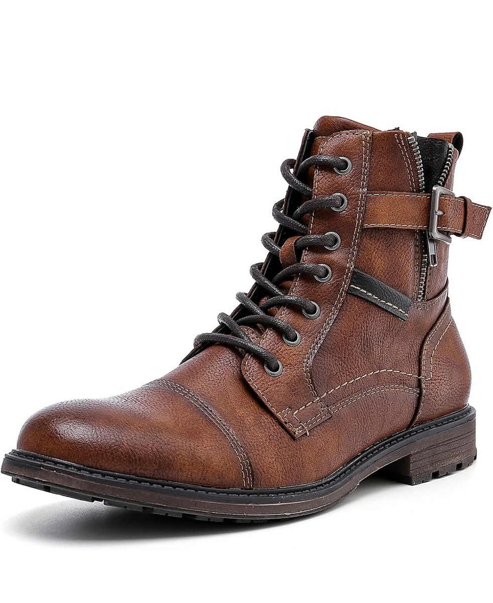 AMAPO Men's Oxfords Boots,Mens Boots Casual Mid-Top BRN-47 UK 12