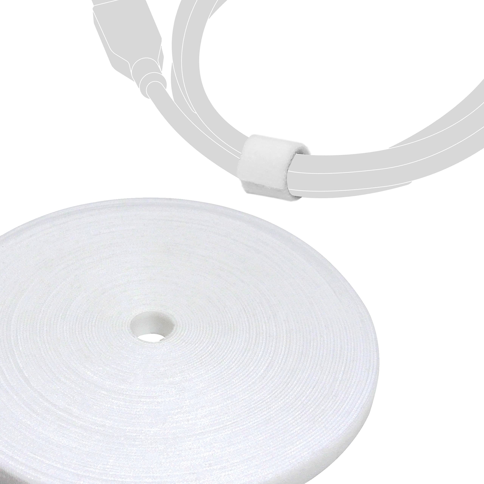 LABEL THE CABLE Roll of Double-Sided Hook and Loop Tape - Cable Ties Roll for Pe