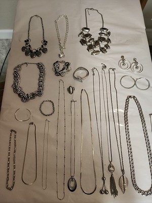 Mixed Fashion Jewelry Lot Silver Tones  Monet Avon Claires Best Aldo HS++
