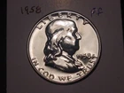 1958 FRANKLIN HALF PROOF WHITE COLOR NICE LUSTER POPULAR BETTER DATE #5