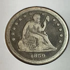 1859 Seated Liberty Quarter in fine