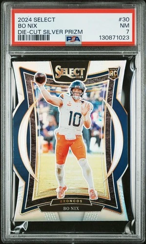 2024 PANINI SELECT DIE-CUT SILVER PRIZM #30 BO NIX ROOKIE RC PSA 7