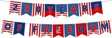 US 250Th Anniversary/4Th of July Banner Patriotic Garland Decorations Red White