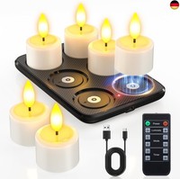 Yme 6Er Aufladbare Led Teelichter Wiederaufladbar Mit Magnet Ladestation &Amp;