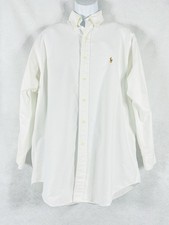 Vintage Polo Ralph Lauren Oxford Shirt Mens 16.5-33 White Yarmouth Button Down