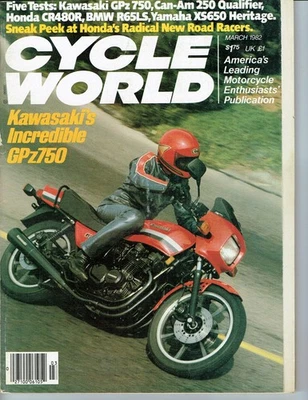 March 1982 Cycle World motorcycle magazine Honda CR480 Can-Am Kawasaki Yamaha - Image 1 of 3
