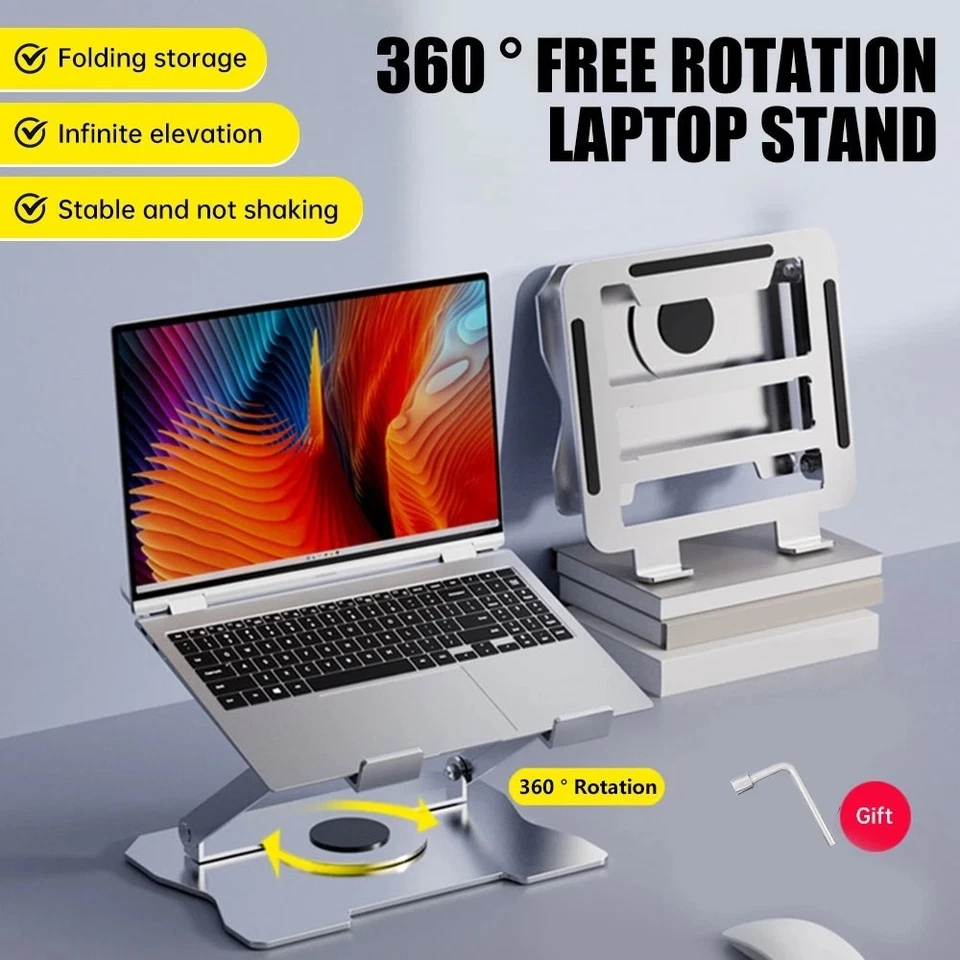 Upgraded 360° Rotating Laptop Stand Foldable Laptop Stand - Image 3 of 4