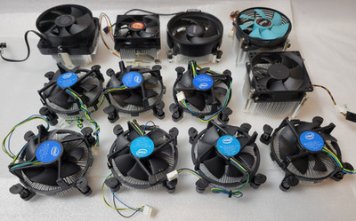 Lot of 12 CPU cooler heatsink and Fan for AMD and Intel processors