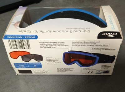 Crane Sports: Ski- und Snowboardbrille für Kinder mit Wechselscheibe, Neu, OVP