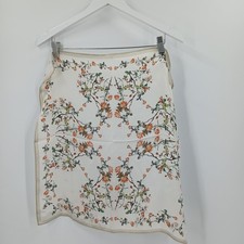 100 Silk Square Scarf Ivory Floral