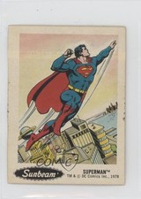 1978 DC Super Hero Stickers Food Issue Sunbeam Superman #1 0wm7