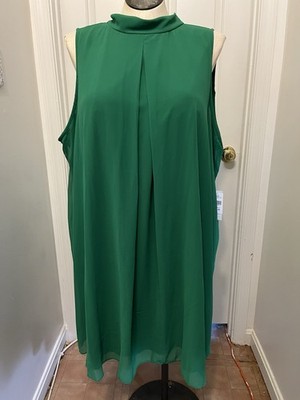 Tash & Sophie Women s Plus Size 2X Emerald Green Sleeveless Flowy Dress ~ New!