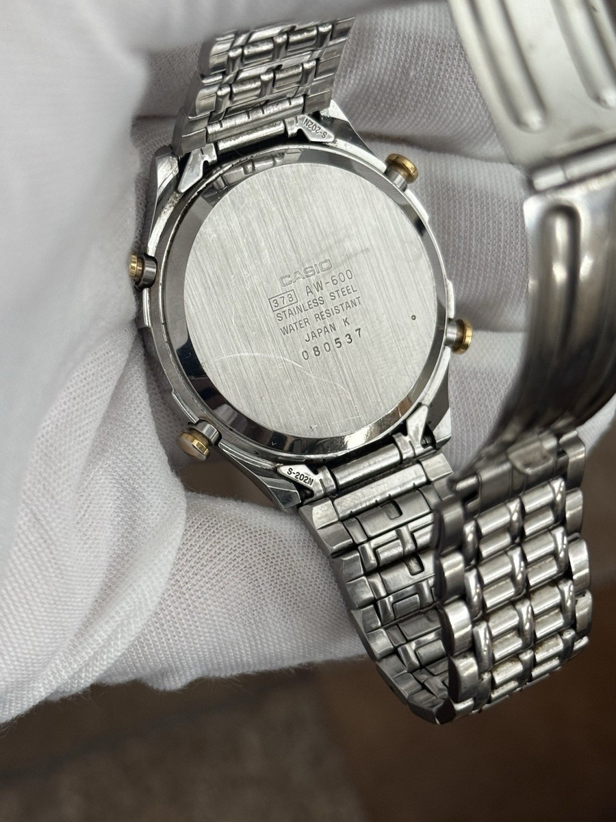 Rare Vintage Casio AW-600 Men's Ana-Digi Alarm Chronograph Sports