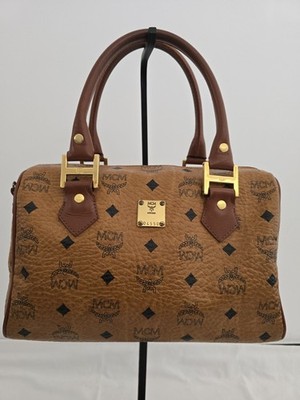 MCM Boston Bag Leder braun monogramm, Made in Germany