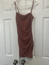 WINDSOR Copper Glitter Mini Dress Size Small