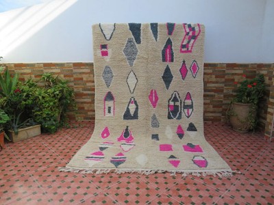 Handmade moroccan wool carpet for  living  room bedroom