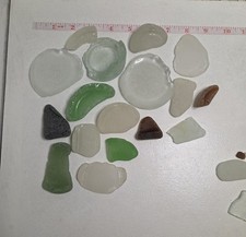 Genuine Sea Glass Bottle Pieces, mixed colors lot 1