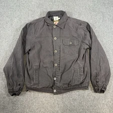 Flint And Tinder Waxed Trucker Jacket Mens M Faded Black Flannel Lined Huckberry
