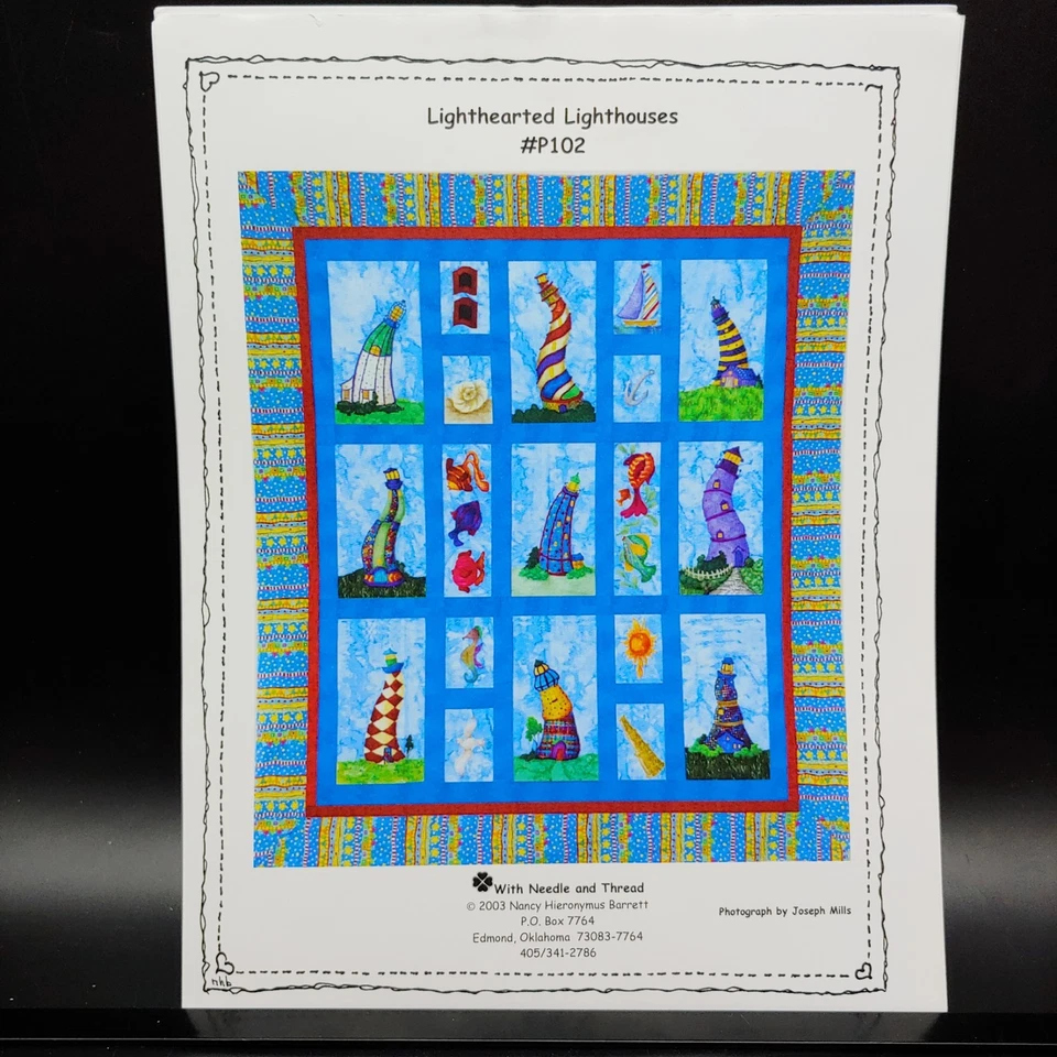 Lighthouse Applique Quilt Pattern - 61x68 Throw, Nautical Ocean Beach Whimsical - Image 2 of 3
