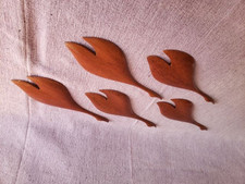 vintage Mid century Teak Holz 5 Skulptur Figur Design Kay Bojesen Dänemark 70er