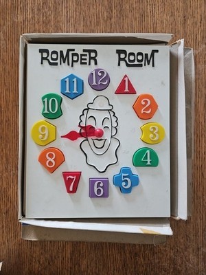 Vintage Hasbro Romper Room Fun Time Puzzle Clock Clown Shapes