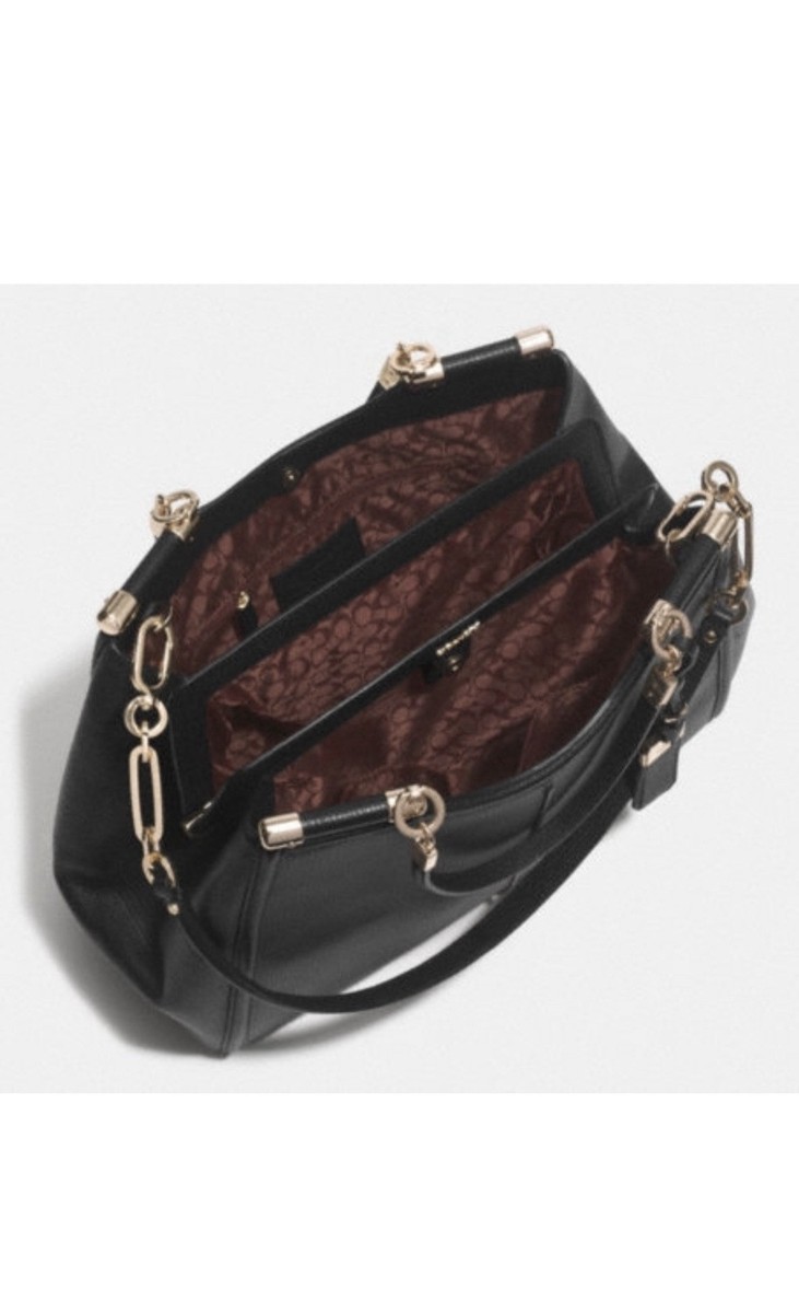 Coach MADISON TEXTURED LEATHER PINNACLE CAROLINE SATCHEL (COACH