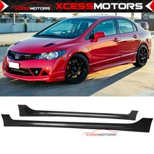 Fits 06-11 Honda Civic Sedan 4door 4dr Mugen Rr Style Side Skirts Unpainted - Pp