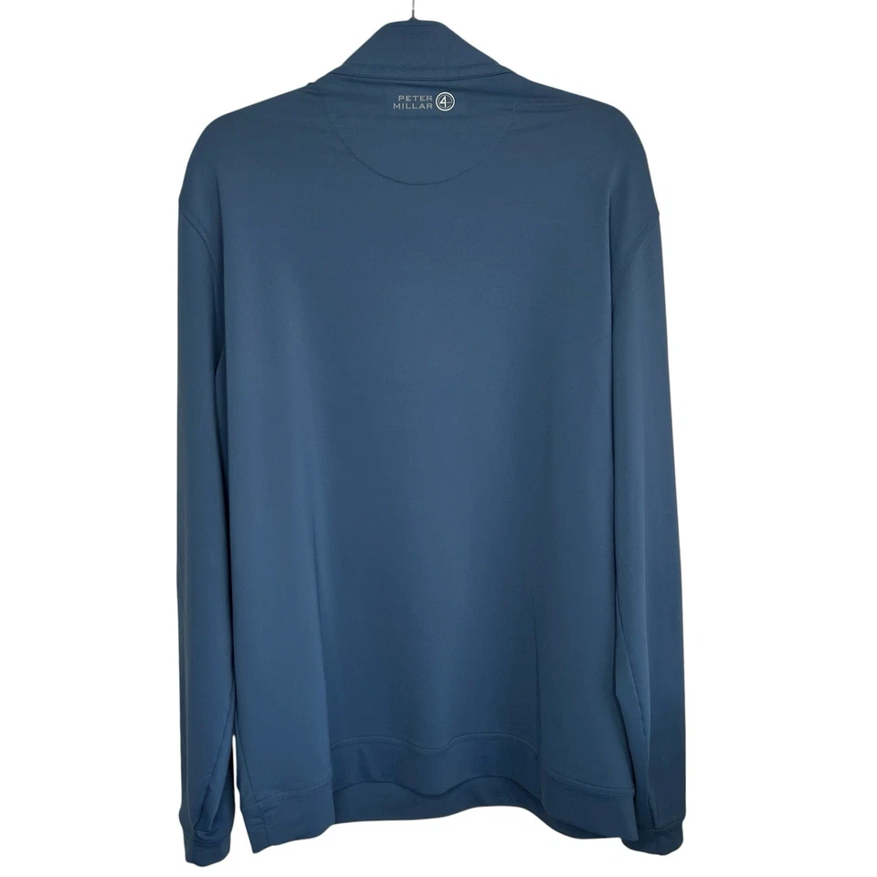 Peter Millar G4 Bel Air CC 1/4 Zip Pullover Blue Golf Athleisure Travel Active - Image 2 of 4
