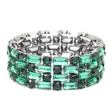 Brides Bridesmaid Stretch Bangle Bracelet Austrian Crystal wedding Party costume
