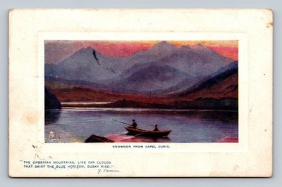 Vintage Snowdon from Capel Curig Wales Postcard Tuck's Oilette 1910