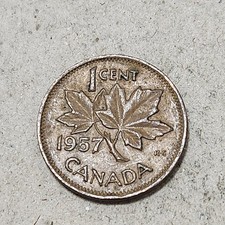 CANADA 🇨🇦 ONE (1) CENT COIN 1957 (QUEEN ELIZABETH II)