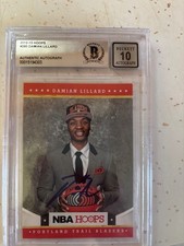 Damian Lillard beckett grade 10 autograph 2012-2013