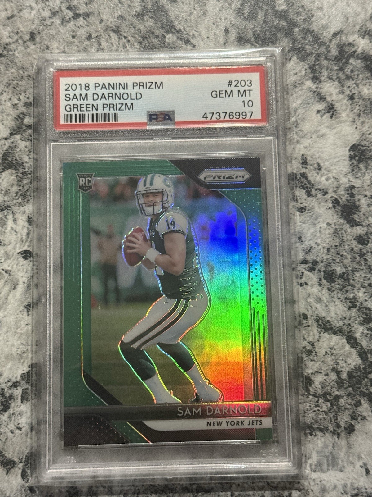 Sam Darnold 2018 Panini Prizm #203 (RC) Green Prizm PSA 10 ROOKIE Color Match