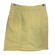 Vintage French Dressing Jeanswear Skirt Size 8 Butter Yellow Knee Length
