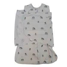 Halo Sleepsack Size Newborn White Penguin Print Baby Swaddle Sleep Sack