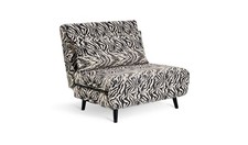 Roma Single Fabric Chairbed Zebra Print Convertible Sofa Guest Bed