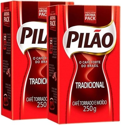 BRAZILIAN CORNER Pilão Roasted and Ground Coffee 2x 8.80 oz | Café Pilão Torrado