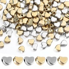 100Pcs Heart Shape Spacer Beads Loose Beads for Jewelry Making Bracelet Necklace