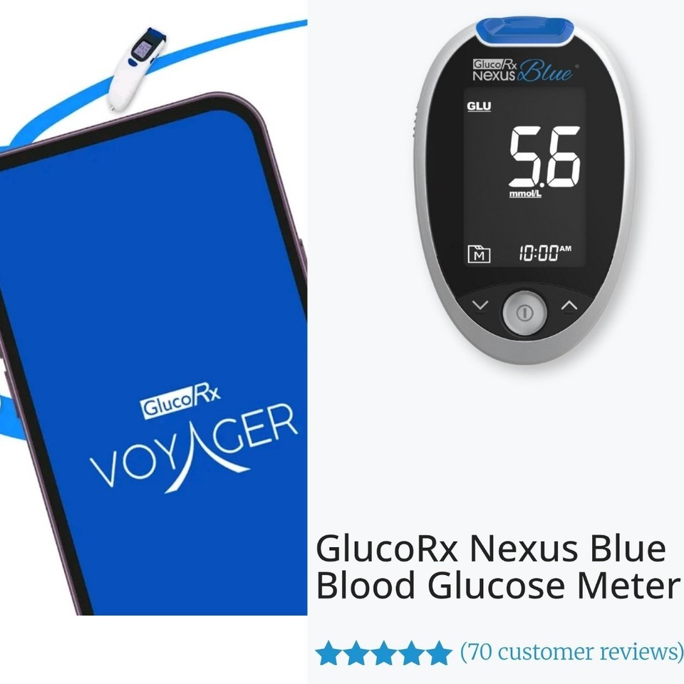 GlucoRx Nexus Blue Blood Glucose Monitoring System India
