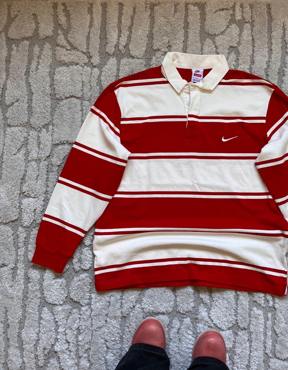 Supreme x Nike Polo Rugby Long Sleeve Red Version Large | eBay