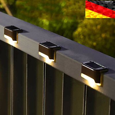 4x LED Solarleuchten Wandlampen Zaunleuchte Gartenleuchte Außen Treppen Sotpaadq
