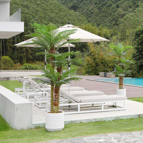 Artificial Palm Tree for Outdoor 8Ft Tall UV Resistant Fake Tropical Golden Cane - Picture 3 of 9
