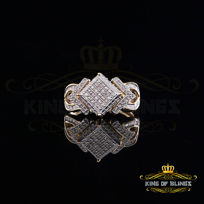 Gelb 925 Sterlingsilber 0,50 ct echter Diamant Luxus Damen Quadrat Ring Größe 7
